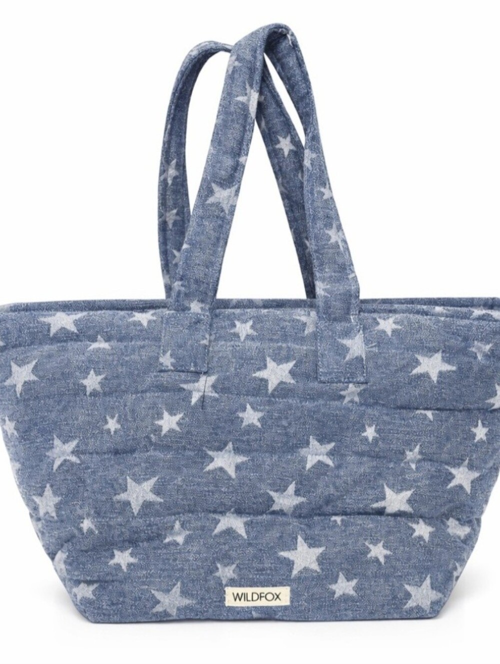 Wildfox Denim Blue Star Quilted Tote